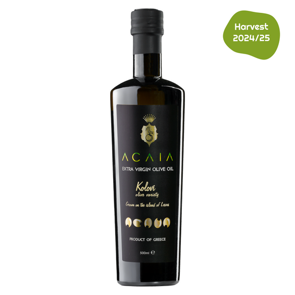 Acaia - Premium Εξαιρετικό Παρθένο Ελαιόλαδο 500ml - ποικιλία Κολοβή (16.90 Fl.Oz)