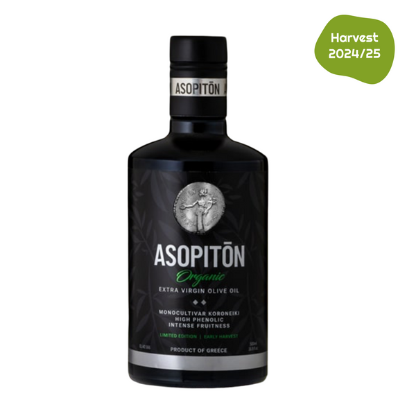 ASOPITON Huile d'Olive Vierge Extra Biologique Ultra Premium 500ml (16.90 Fl.Oz)