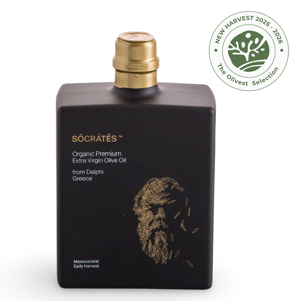 Socrates Aceite de Oliva Virgen Extra Orgánico | Delfos | Anfisis |  500 ml (16,9 onzas líquidas)