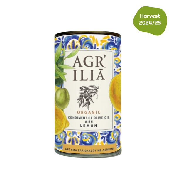 Agrilia | Condimento Orgânico de Azeite com Limão 250 ml (8.45 Fl.Oz)