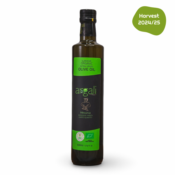 Argali Organic Limited EVOO | Koroneiki | Mesenia | 500 ml (16,90 onzas líquidas)