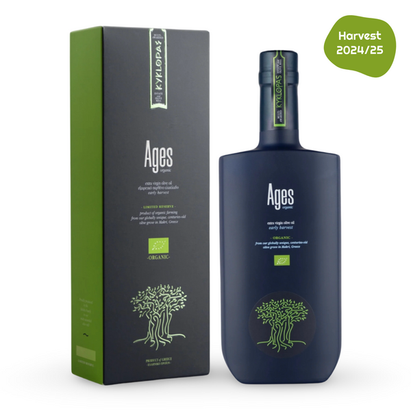 Ages Kyklopas AOVE orgánico alto fenólico limitado 500 ml - Caja de regalo (16,90 Fl.Oz)