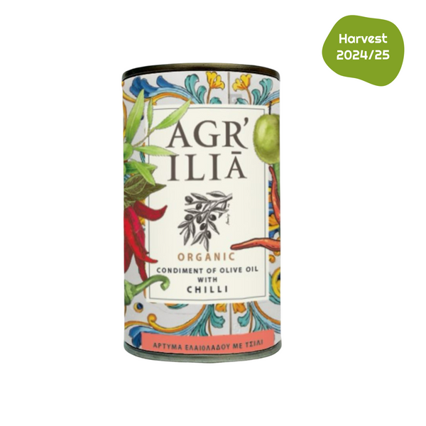 Agrilia | Organic Condiment of Olive Oil with Chili 250 ml (8.45 Fl.Oz)