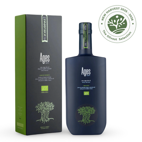 Ages Kyklopas EVOO biologique à haute teneur phénolique limitée 500 ml - Coffret cadeau (16,90 Fl.Oz)