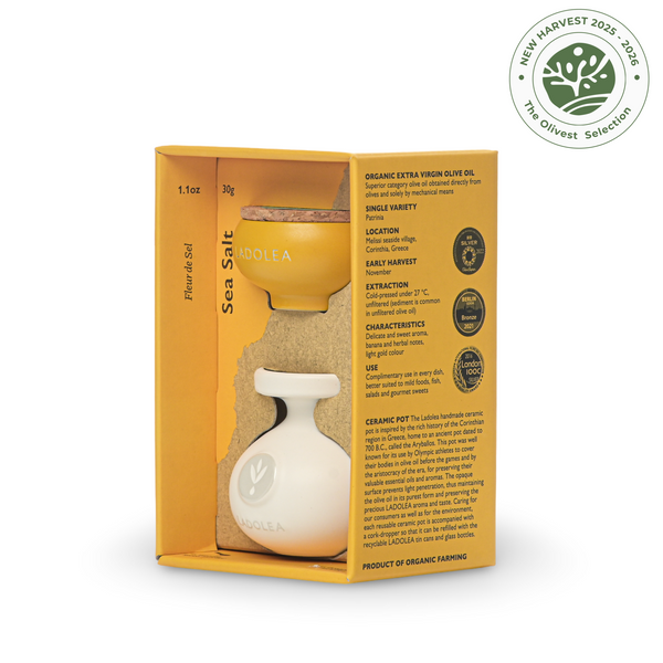 LADOLEA Fleur de Sel (30g) & EVOO Gift Set (80ml/2.7 fl oz)