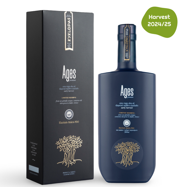 Ages PDO Makris Ulei de Măsline Extra Virgin 500ml – Cutie Cadou de Lux (16.90 Fl.Oz)