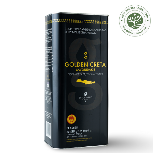 Organic Extra Virgin Olive Oil PDO Messara Crete – 5 Liter Tin