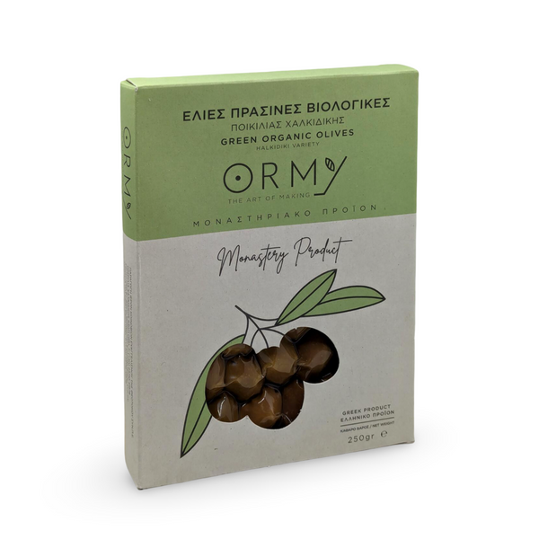 Ormylia Organic Halkidiki Green Table Olives - 250g