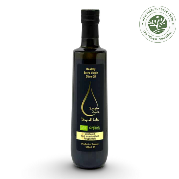 Drop of Life Organic – Olio d'Oliva Greco Biologico ad Alto Contenuto Fenolico 500ml