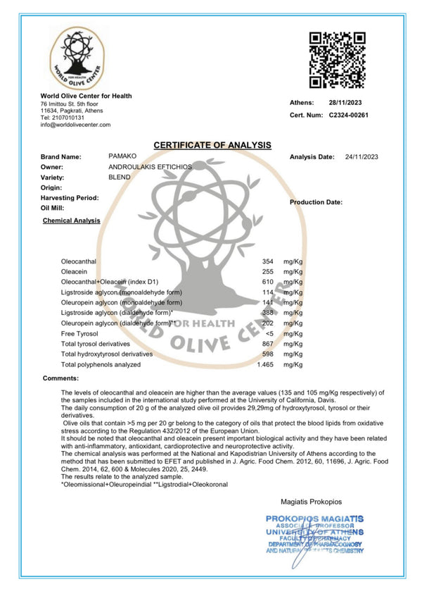 Olivenschachtel | Polyphenolische frische EVOOs + Verkostungsglas (Geschenk)